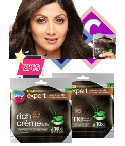 Godrej New Expert Creme Hair Color With Aloe Vera - Natural Brown