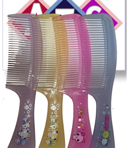 Showing four combs of different colors