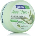 From the manufacturer Starky Moisturizing cream with collagen and vitamins 150 ml -Aloe vera Starky Moisturizing Cream Bring out your skin's natural glow with the Starky Moisturizing Cream. It is made of 100 percent natural ingredients that enhance your skin's texture. The aloe vera extracts help retain the skin's moisture and provide anti-inflammatory properties. It is enriched with collagen, which offers elasticity to your skin for smooth-looking skin. The moisturizing cream also contains vitamins that nourish the skin and make it look brighter. You can apply this cream to your face and body for an enhanced glow. Starky Moisturizing cream with collagen and vitamins 150 ml -Aloe vera Natural Ingredients It contains natural ingredients such as aloe vera extracts and vitamins that enhance your skin's texture. The cream is also enriched with collagen that provides smooth and plump skin. Suitable For Face And Body You can apply this scrub cream to your face and body for an enhanced glow. It is suitable for all skin types.