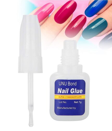 Manicure Strong Glue, Adhesive Nails Soft and Not Damage Nail and Skin, for Home Use & Beauty Salon, Suitable for False Nails, Art, Diamond,Jewels, Free Small File 7g